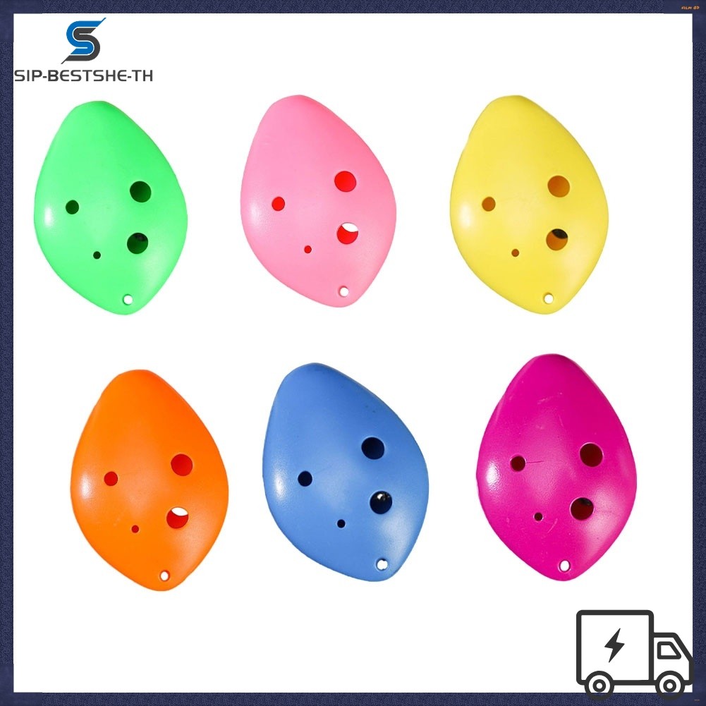 BESTSHE1PCS สีสัน Ocarina ขลุ่ย 6 หลุม Soprano C Key พลาสติกสําหรับของขวัญเริ่มต้นของเล่น