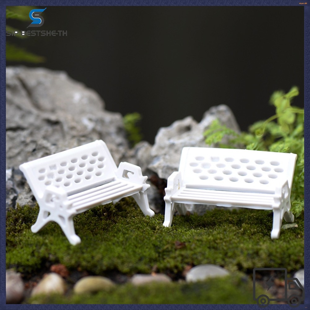 BESTSHE10pcs Model Tables And Chair HO Scale 1:87 Bench Chair Settee Street