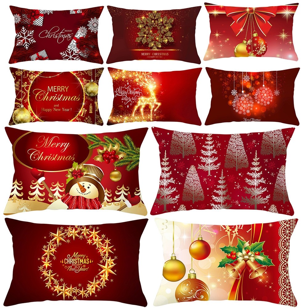 BESTSHE Christmas Throw Case Cover Tree Snowflake Sofa Bed ปลอกหมอน