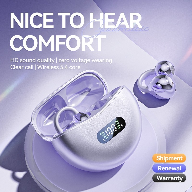 TRSBX❤️M79 HIFI 5.4 Earbuds Clip On Ear With Mic Digital Display Waterproo