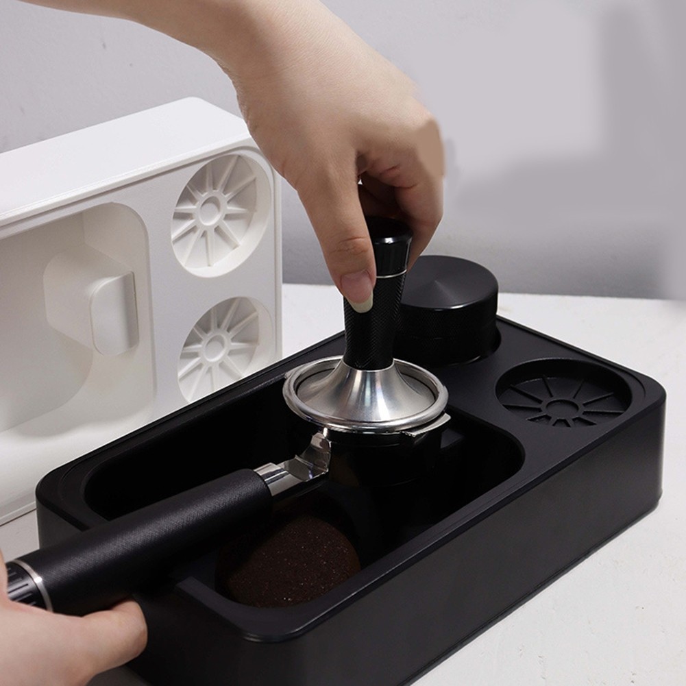 BESTSHEEspresso Knock Box, 3 In 1 Espresso Accessories Organizer Box