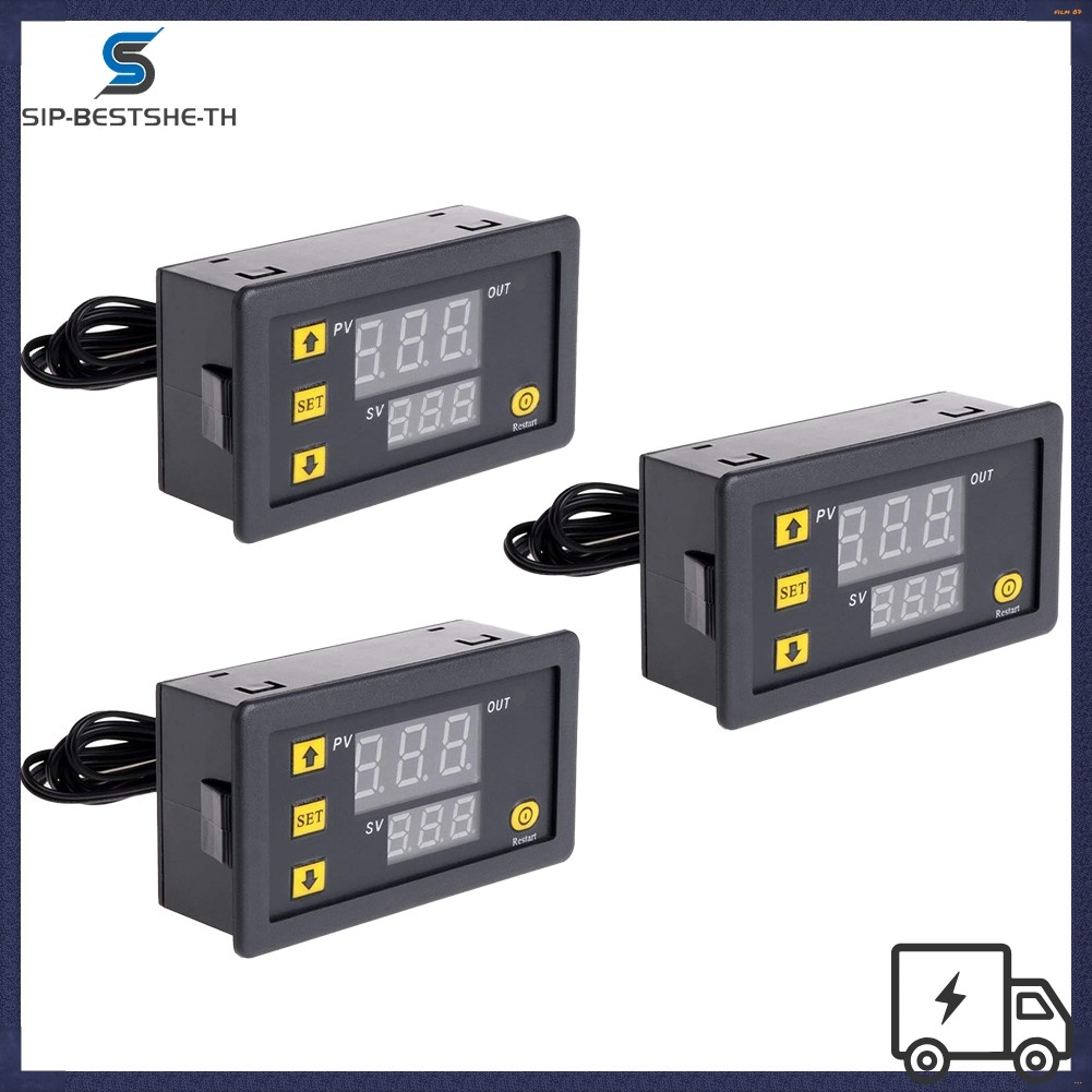 BESTSHE3PCS W3230 เครื่องควบคุมอุณหภูมิแบบดิจิตอล, สวิตช์อุณหภูมิเทอร์โมดิจิตอล