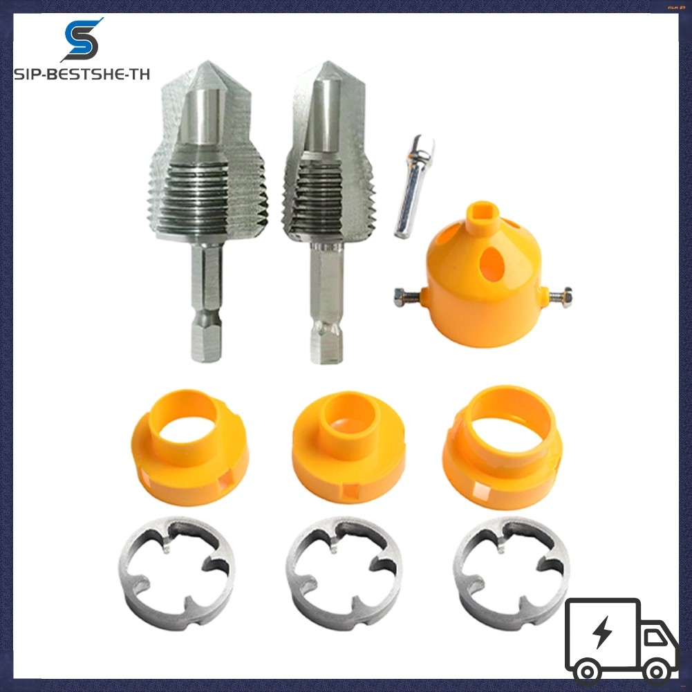 BESTSHEVersatile PVC Pipe Threader Kit: 4-Point & 6-Point Compatible Tool for Easy