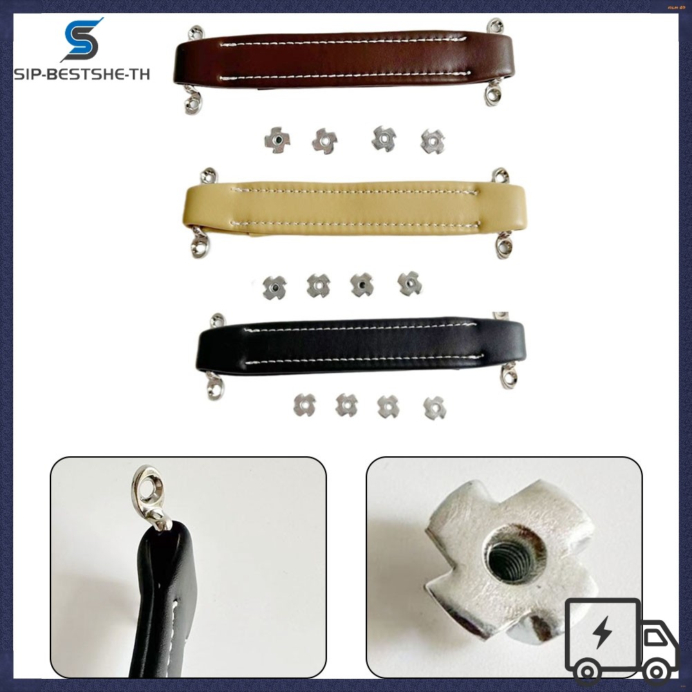 BESTSHEVintage Style Leather Guitar AMP Handle with Screw For Guitar Amplifiers Speaker