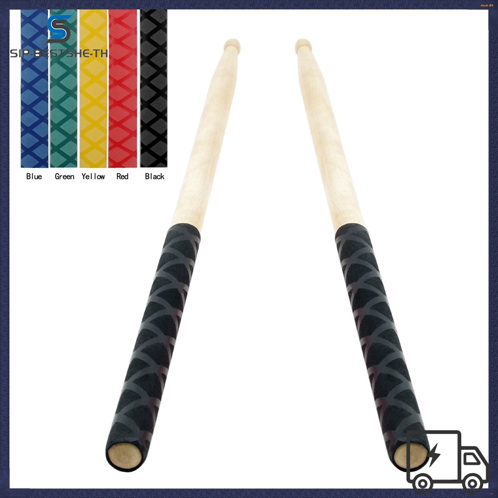 BESTSHE2Pcs Drum Grips Drumsticks Anti-slip ดูดซับเหงื่อจับสําหรับ 7A 5A 5B 7B