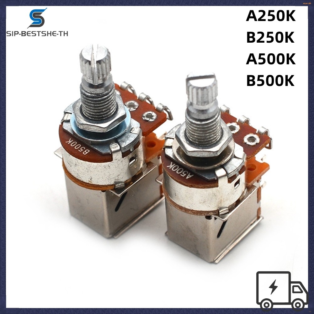 BESTSHEGuitar Push Pull Potentiometer 18 มม.เพลาแยกยาว A250K,B250K,A500K,B500K