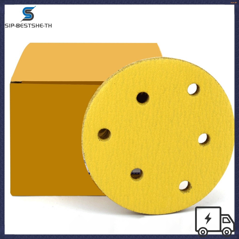 BESTSHE5-Inch 6 หลุม Hook และ Loop Sanding Discs 40-800Grit สุ่มสําหรับ Orbit กระดาษทราย