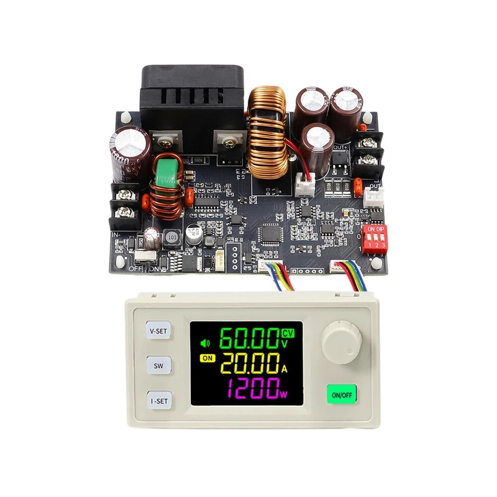 TRSBX❤️XY6020LV CNC ตัวควบคุมแรงดันไฟฟ้าแบบปรับได้ DC โมดูลจ่ายไฟ 20A/1200W