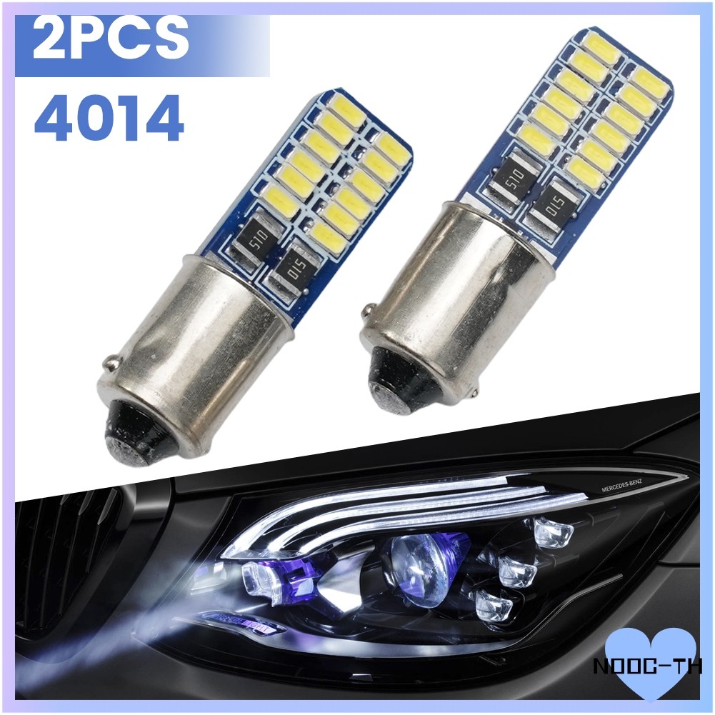 [NOOC]ไฟรถยนต์ 2x CANBUS BA9S 4014 24LED ไฟถอยหลังที่จอดรถอุปกรณ์เสริม