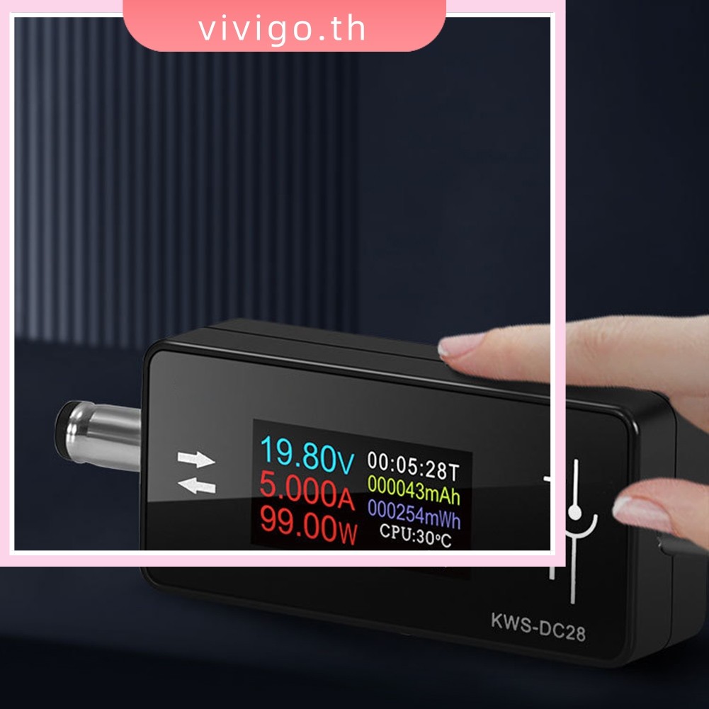 VICIGO⭐KWS-DC28 เครื่องทดสอบอินเทอร์เฟซ 4-30V 12A เครื่องทดสอบแรงดันไฟฟ้าและกระแส 0.96 นิ้ว