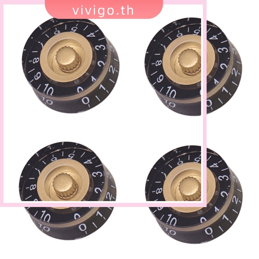 VICIGO⭐4PCS สีดําทองกีตาร์ควบคุมความเร็วลูกบิด Volume Tone Knob สําหรับ Les Paul