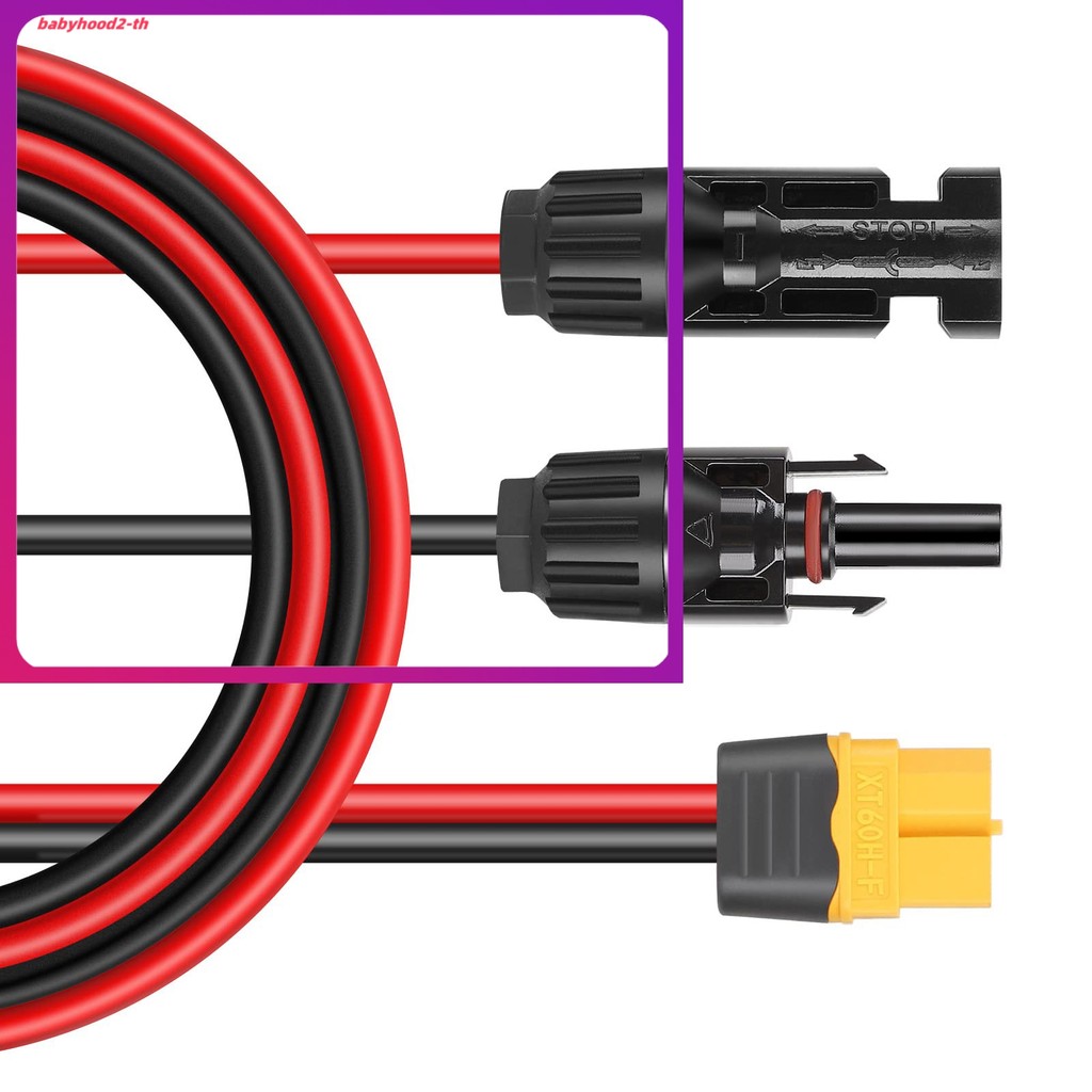เสื้อคอเต่าผ้าฝ้าย combed
 12AWG สําหรับ XT60 หญิงพลังงานแสงอาทิตย์แผงการเชื่อมต่อสายชาร์จเครื่องกํา