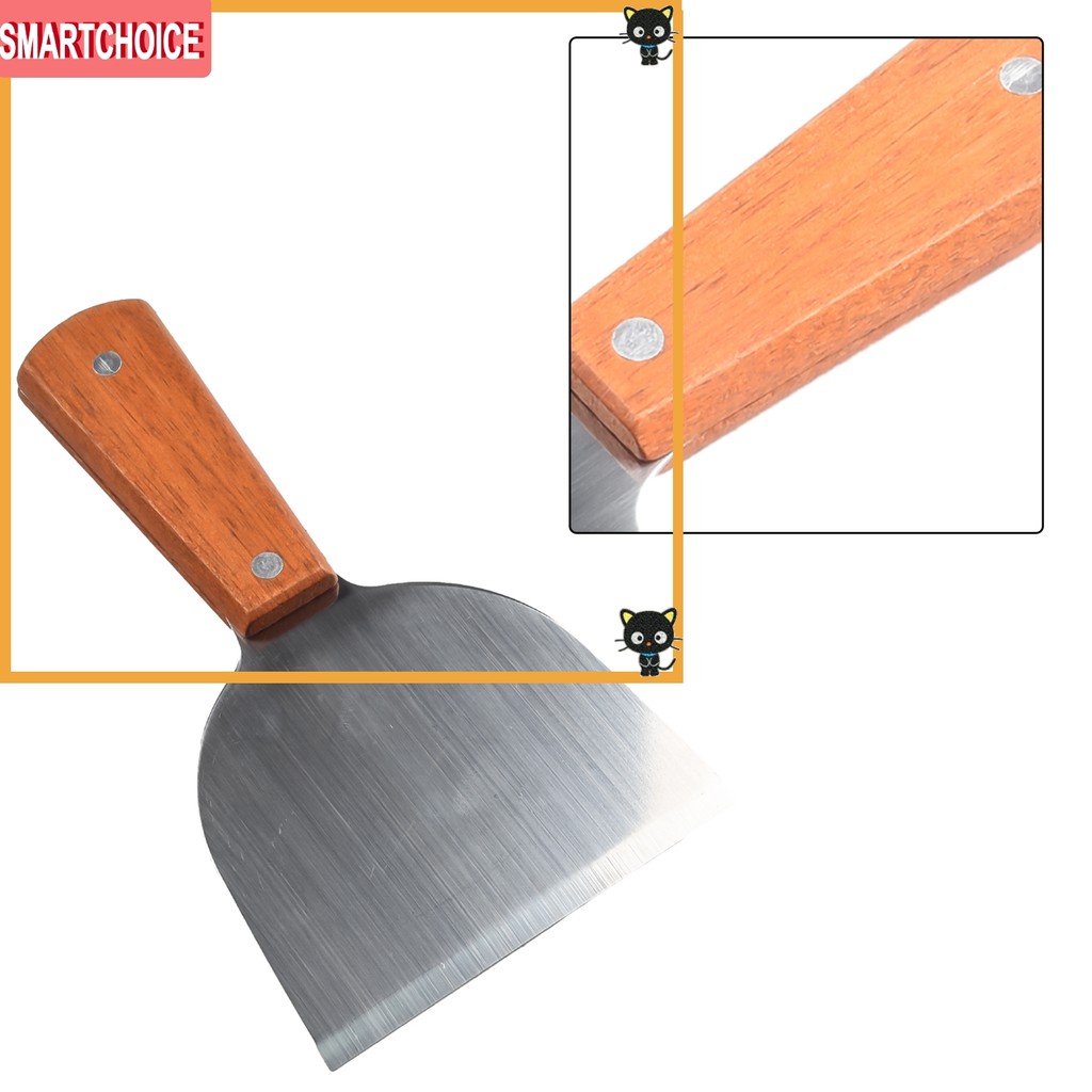 <SMARTCHOICE> ไม้พายโลหะสแตนเลส Turner Flat Burger Pancake Pizza Grill Flipper❀