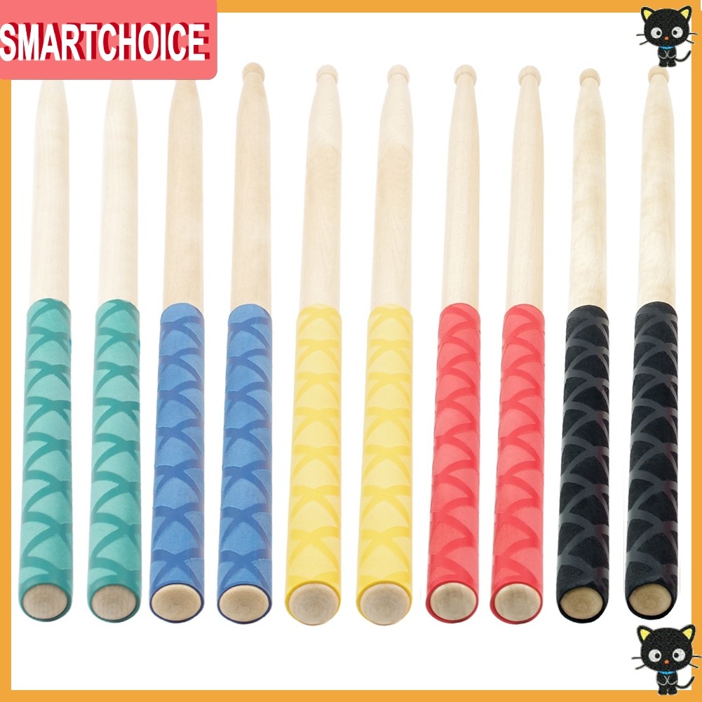 <SMARTCHOICE> 2 ชิ้น Drum Stick Grips Drumsticks Anti-slip ดูดซับเหงื่อจับสําหรับ 7A 5A 5B 7B❀