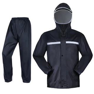 ชุดกันฝน เสื้อกันฝน มีแถบสะท้อนแสง รุ่น หมวกติดเสื้อ Waterproof Rain Suit