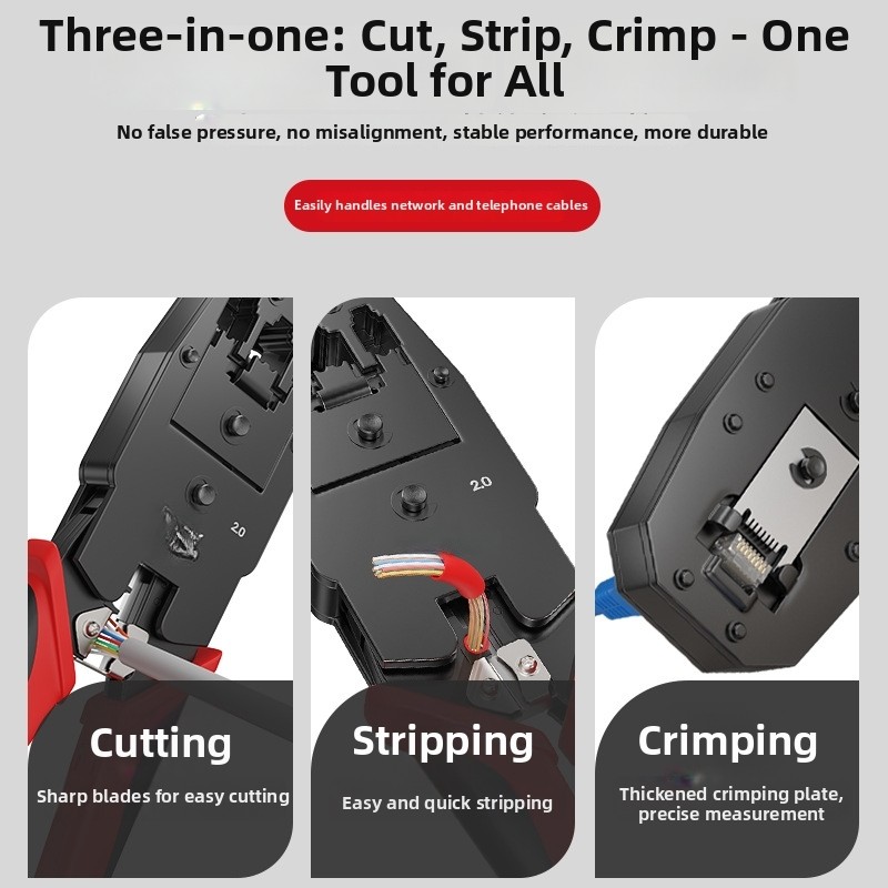 FIVEST Professional Network Cable Crimping Tool สําหรับ RJ45 RJ11 RJ12 Connectors พร้อม