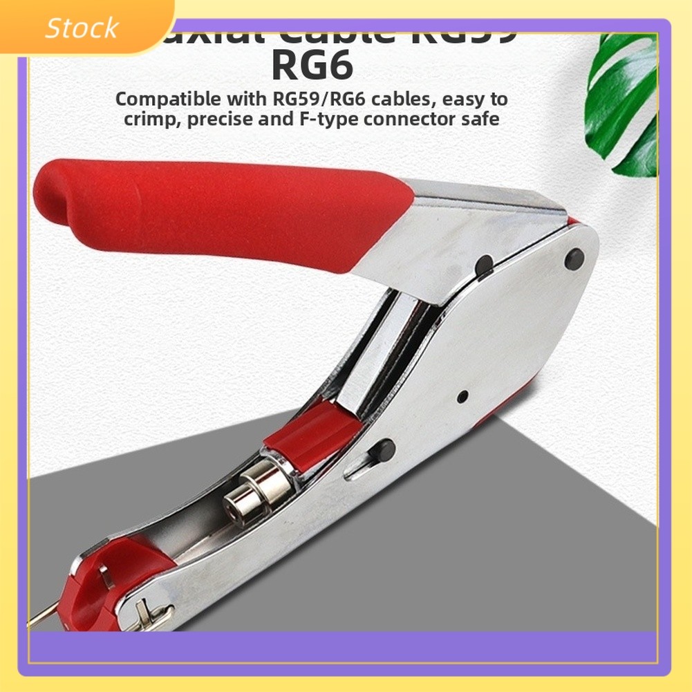 ELE-ใหม่Coaxial Cable Crimping Tool RG59 RG6 F Connector สําหรับสายทีวีติดตั้ง