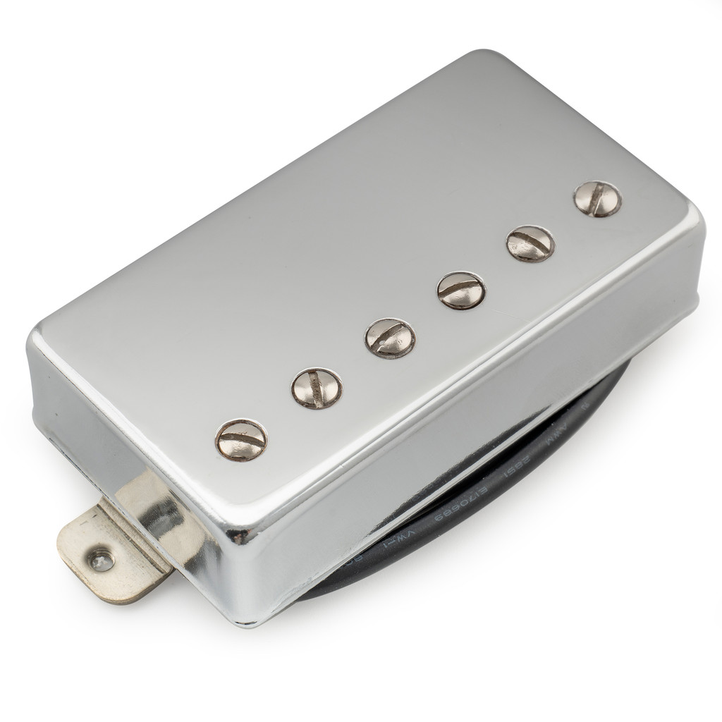 Musiclily Pro LP-CMHA Alnico 5 Covered Humbucker Bridge Pickup 16.6K สําหรับกีตาร์ไฟฟ้าสไตล์ LP, Chrome