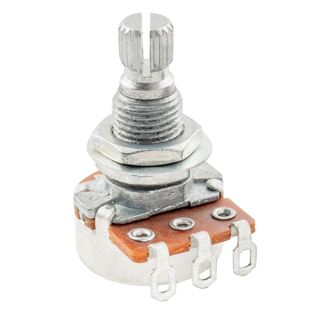 Alpha B500K Mini Pot เมตริกแยกเพลามาตรฐาน 9.5 มม. Linear Taper Potentiometer สําหรับกีตาร์ไฟฟ้าเบส