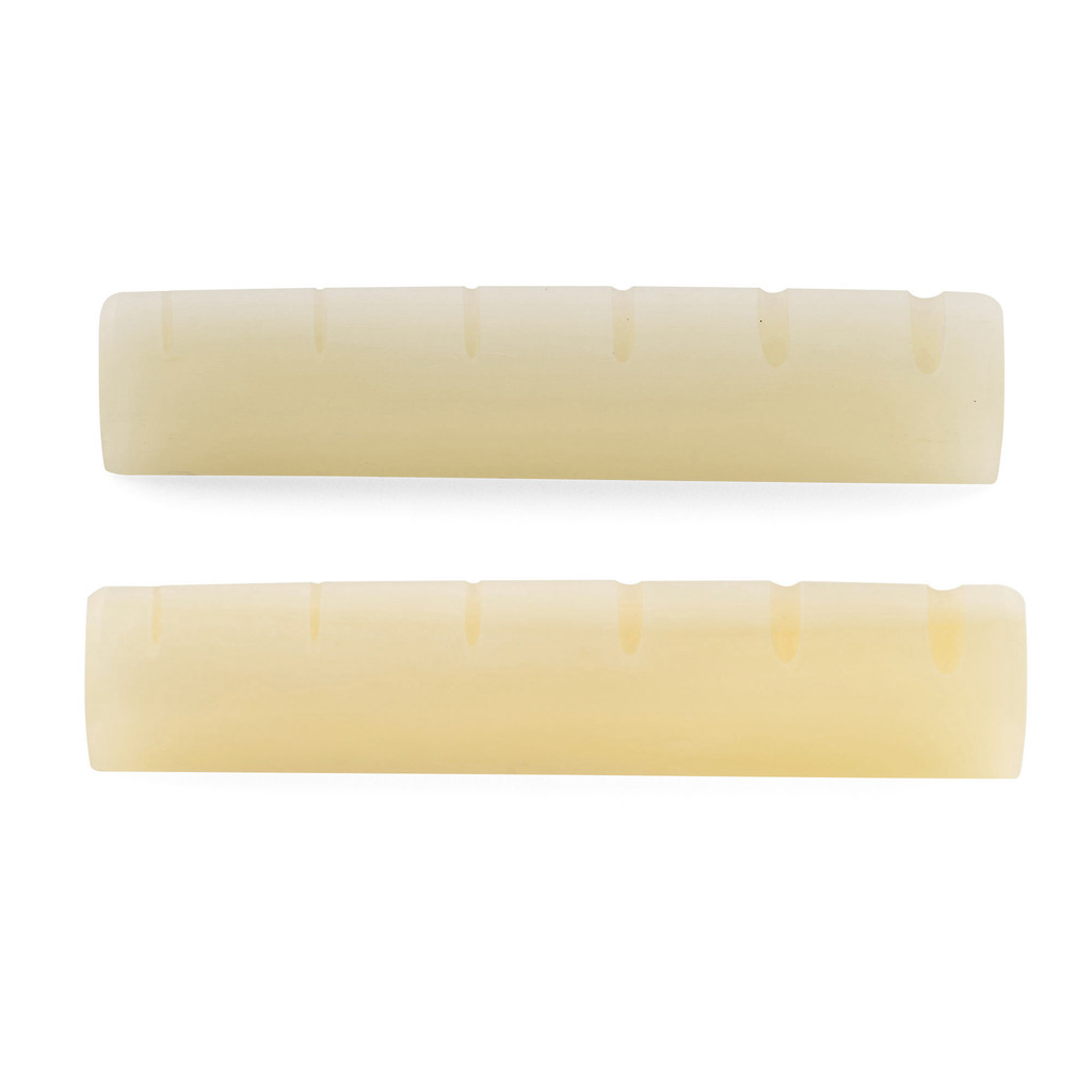 Musiclily Pro 43x5x9 มม.ด้านล่างแบน Slotted Bone Nut สําหรับ 6 สาย YAMAHA A Series และ FG Series กีต
