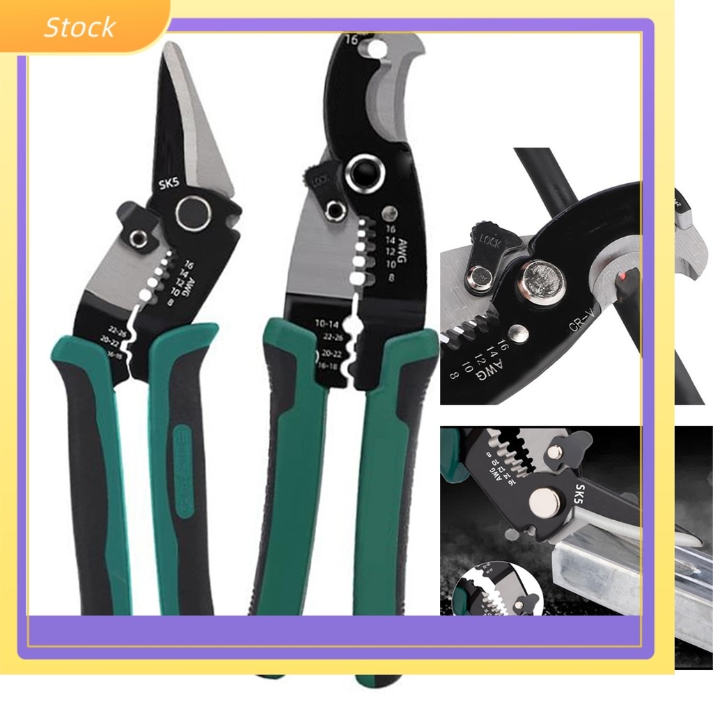 ELECT7.5 นิ้ว Wire Stripper Wire Crimper Multi-Function สําหรับ 8-16 AWG Crimping คีม