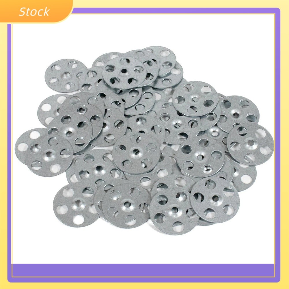 ELECT100pcs สีขาวสังกะสีชุบเหล็กคาร์บอนแบนเครื่องซักผ้า 36 มม.x 6 มม.กระเบื้อง 6 หลุม Backer