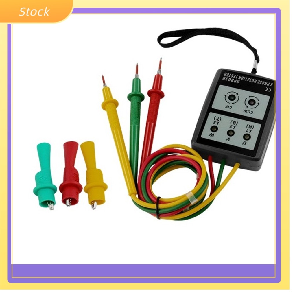 ELECTPhase Detector เครื่องทดสอบการหมุน สามเฟส Alternating Current Phase Meter