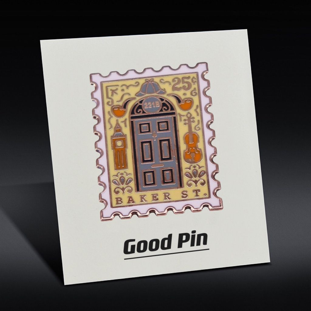 < Detective Sherlock} Baker Street 221B Merchanded เข็มกลัดโลหะแสตมป์สไตล์ Badge Pin อุปกรณ์เสริม sp