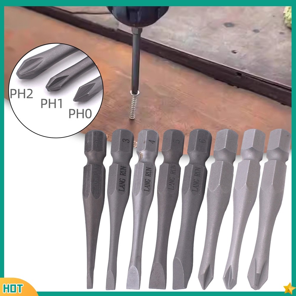 XK12 Hex Shank 50 มม. Slotted Cross ไขควง Bits เครื่องมือไดร์เวอร์ไฟฟ้า PH0 PH1 PH2