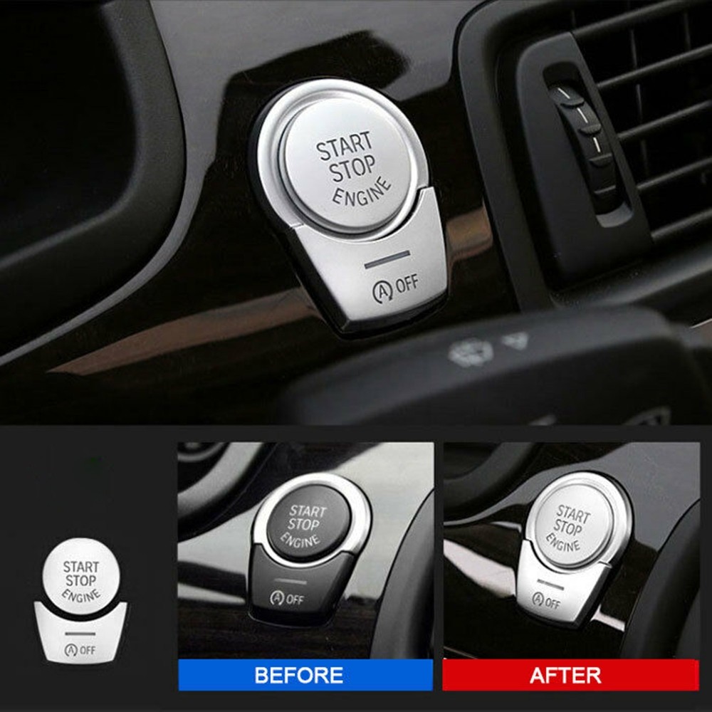 ⛤สมาร์ท-514⛤ 2 ชิ้น Chrome Engine Start Stop Push Switch ปุ่มสําหรับ BMW 5 Series สําหรับ F10 F07 [s