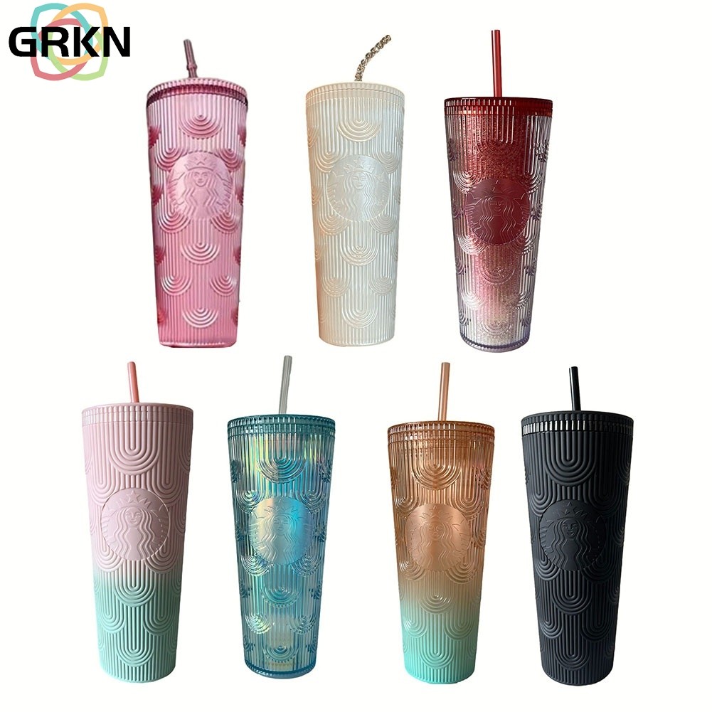 [SIP-GRKN]สําหรับStarbucks Cup Siren Mermaid GoddessสําหรับAuroraถ้วยฟางความจุขนาดใหญ่ 700ml