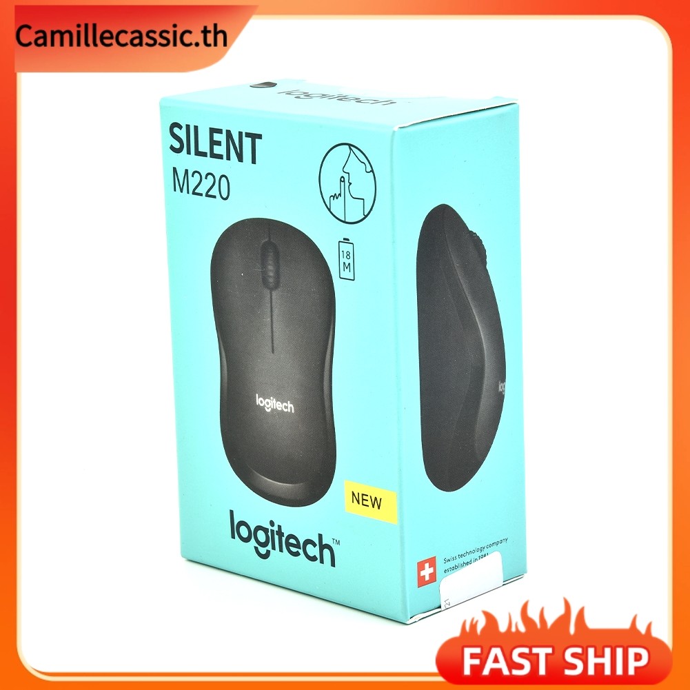 [CAMILLES]เมาส์ออปติคอลไร้สาย LOGITECH M220 Silent Currys Black 1PC
