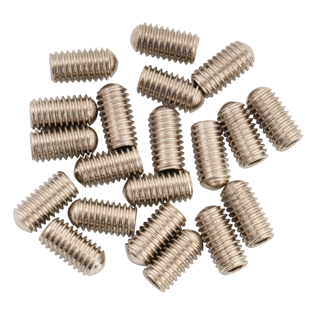 Musiclily Ultra Metric M3x6 มม.สแตนเลสอานความสูงสกรูปรับรูปไข่จุดสําหรับนําเข้ากีตาร์ไฟฟ้าเบสสะพาน,นิกเกิล (ชุด 20 ชิ้น)