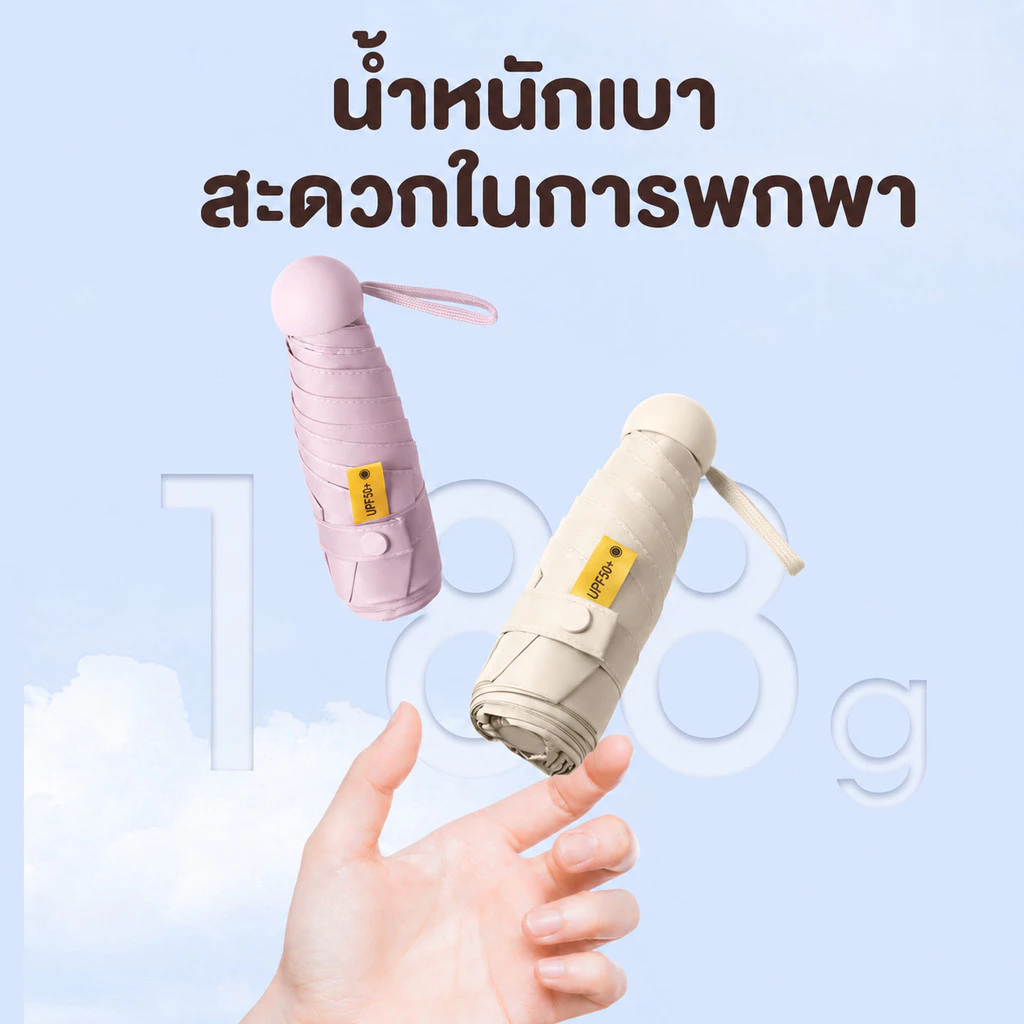 ร่มแคปซูลพับพกพา กันยูวี UPF 50+ จำนวน 6 คัน thumbnail 4
