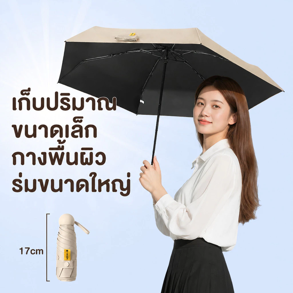 ร่มแคปซูลพับพกพา กันยูวี UPF 50+ จำนวน 6 คัน thumbnail 5