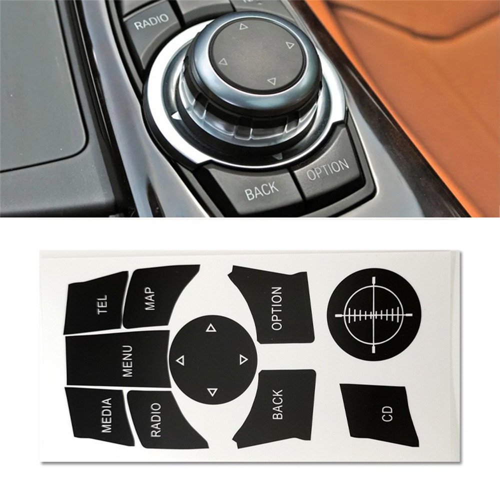 สติกเกอร์รูปลอกซ่อมปุ่มรถยนต์สําหรับ BMW E90 E92 iDrive
