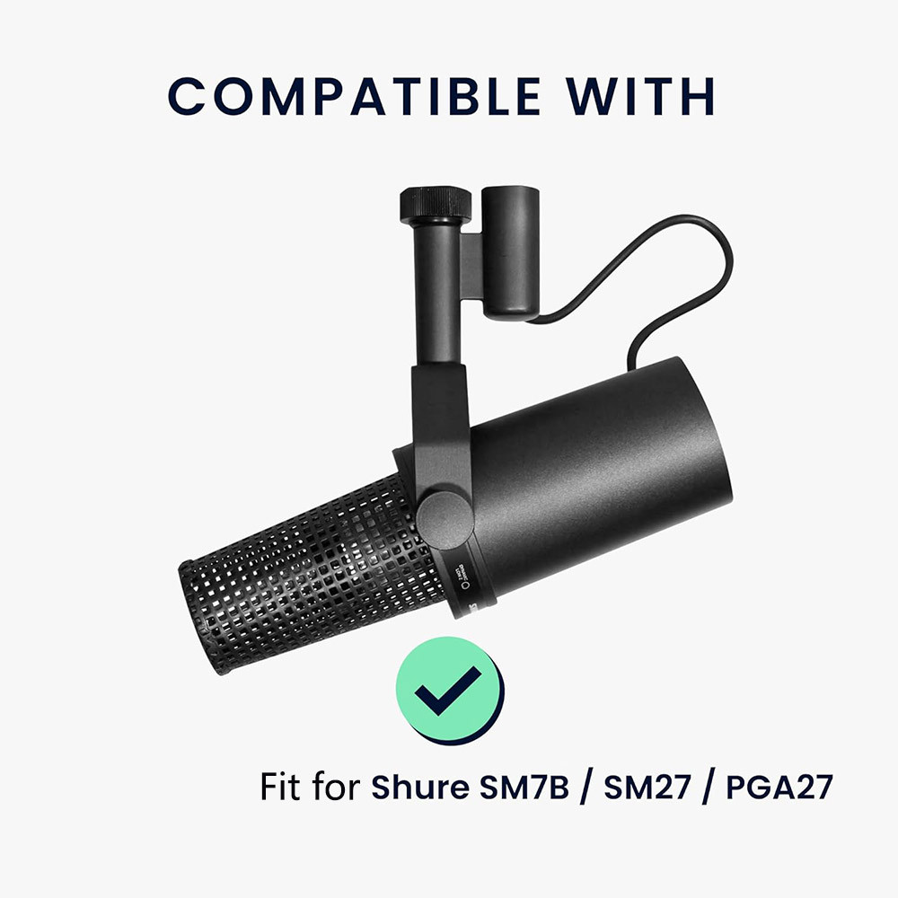 ไมโครโฟนกระจกหน้ารถฟองน้ําโฟมสําหรับ Shure SM7B, PGA27, SM27