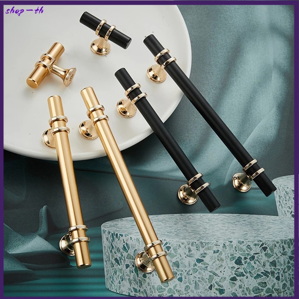 [RDYSHOP] Gold Black Chrome ตู้ครัวประตูลิ้นชักตู้ลิ้นชัก T Bar Handle Knob Home