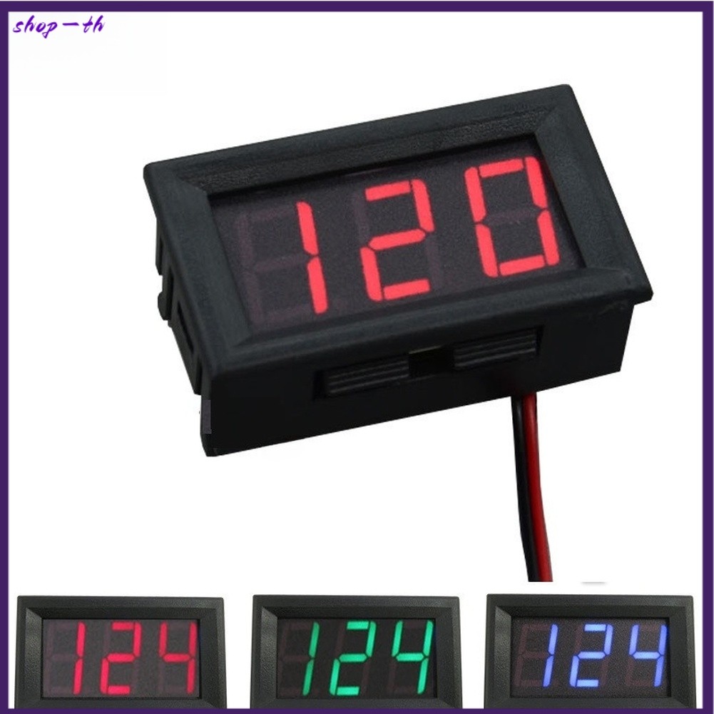 [RDYSHOP] สองสาย DC 5V 120V โวลต์มิเตอร์แบบดิจิตอลจอแสดงผล LED สําหรับรถยนต์ไฟฟ้าย้อนกลับ