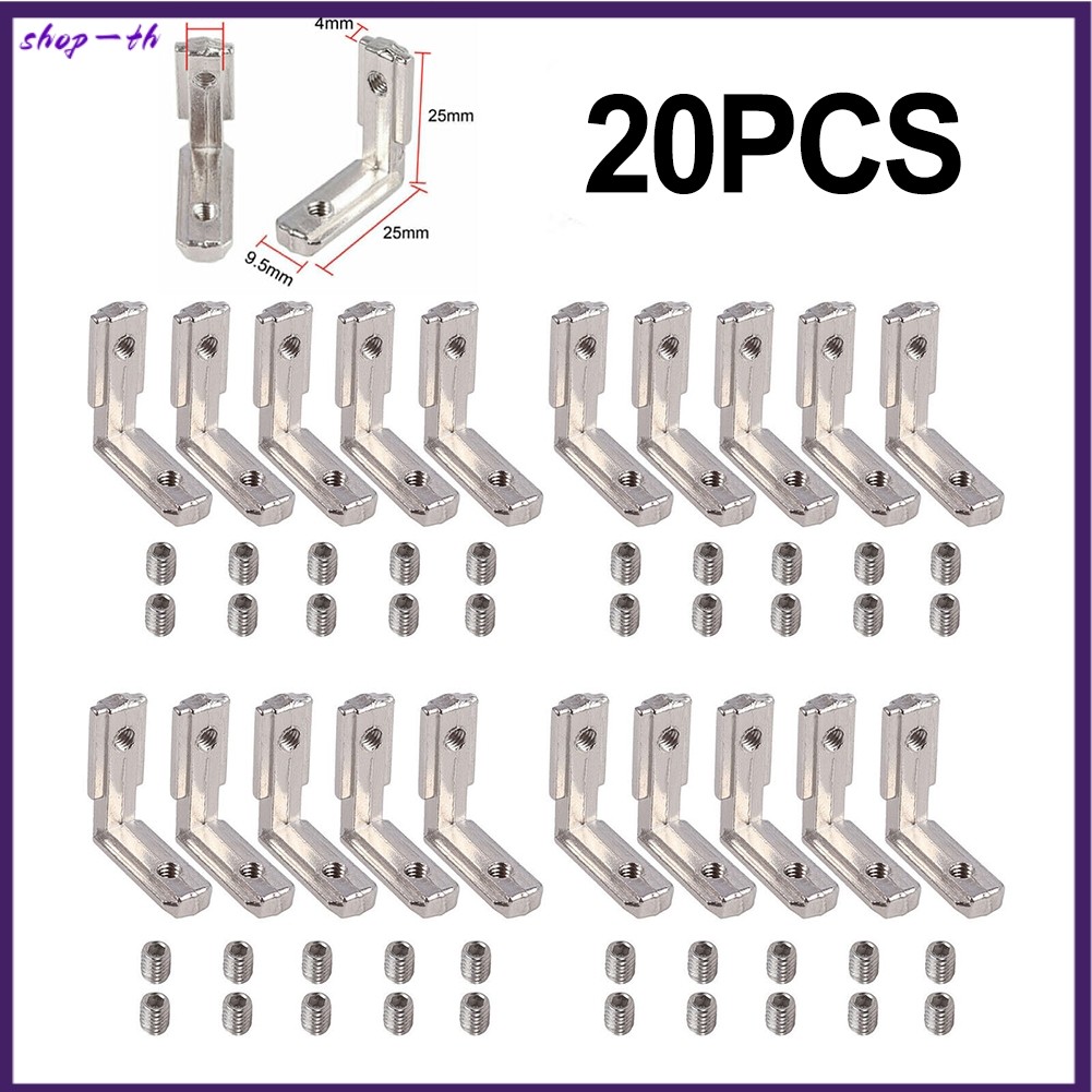 [RDYSHOP] 20X T Slot Aluminium Profile L-Shape Brackets 90° ขั้วต่อด้านใน 2020