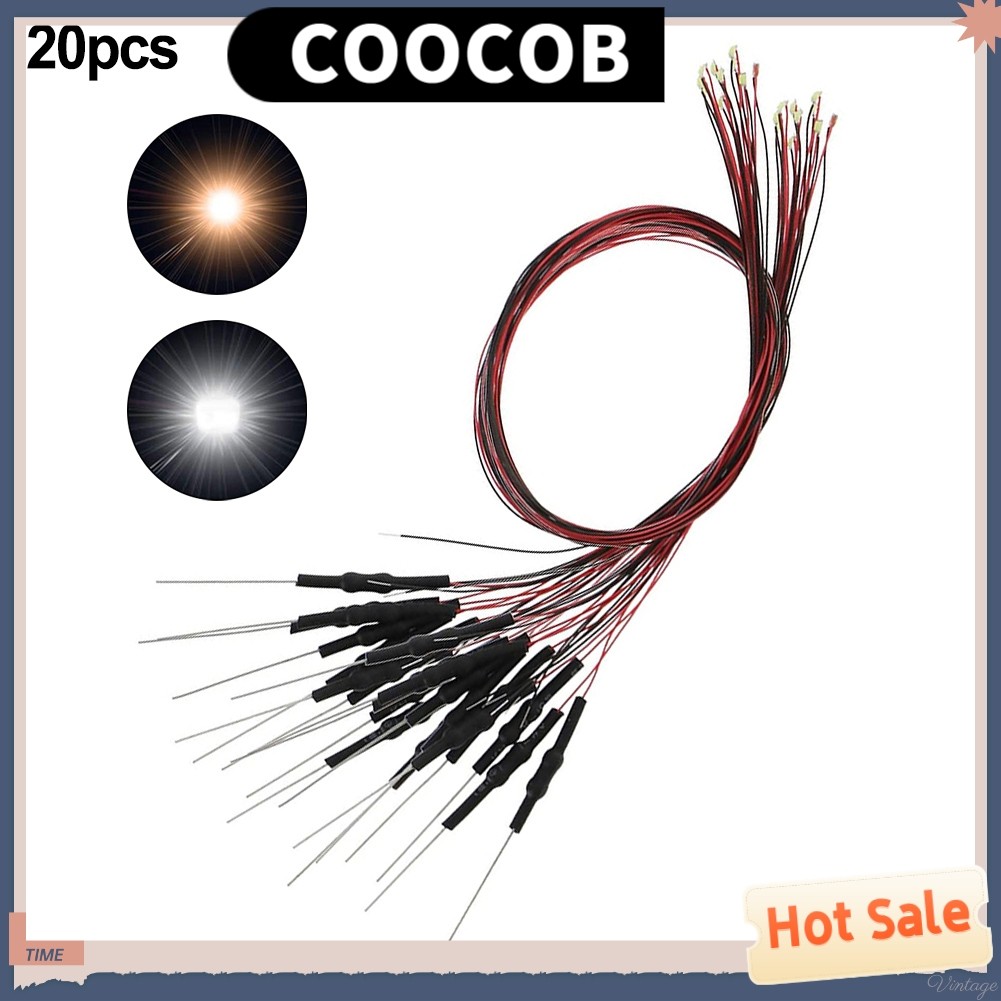20 ชิ้น Prewired สําหรับ SMD LED 0603 Warm White Light Emitting Diode 12V DIY รุ่น❀
