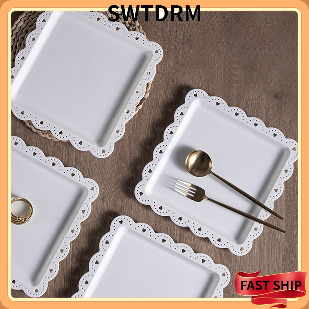 SWTDRMMulti-function Square Plates Fruit Dessert Plates Wedding Cake