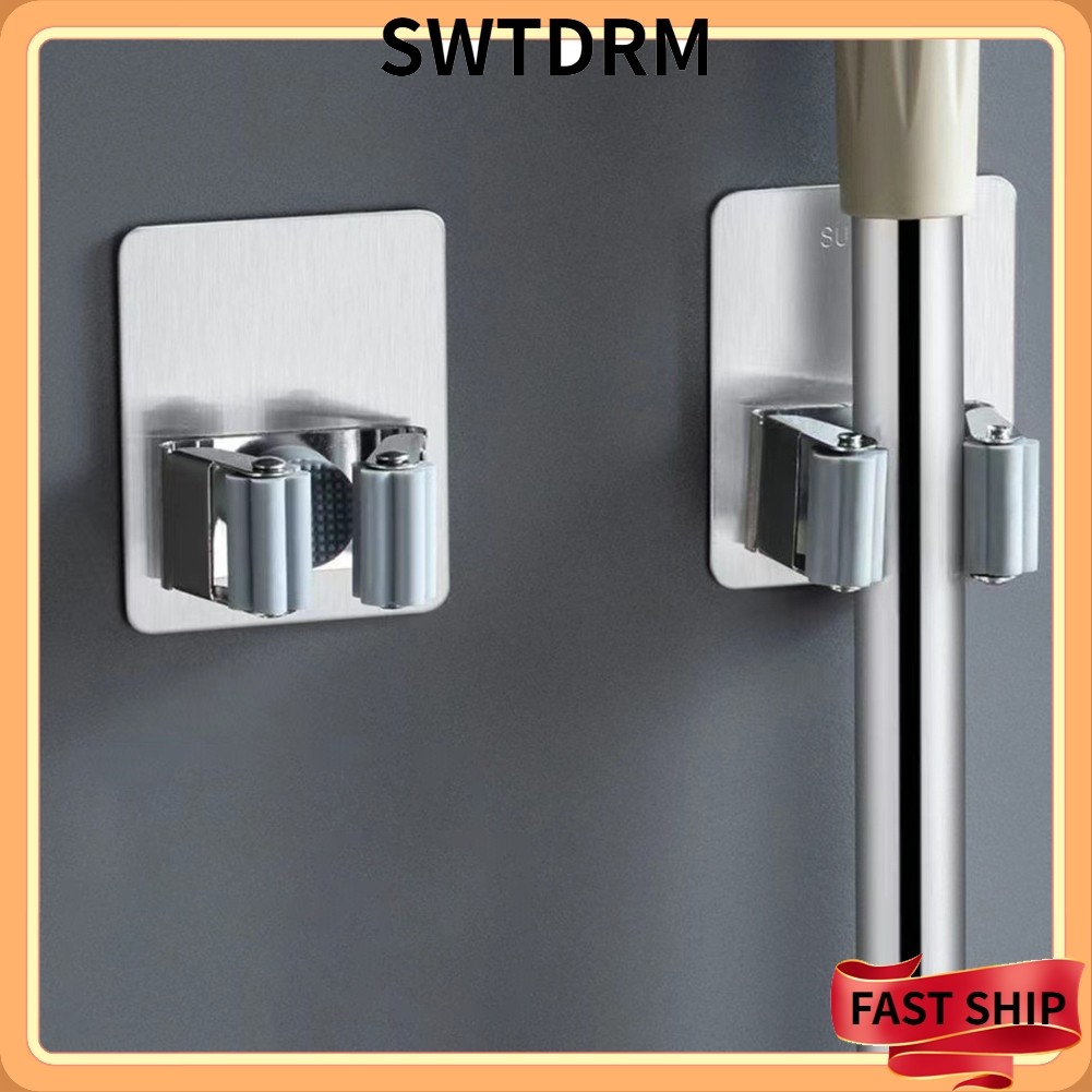 SWTDRMMop Holder Rack Wall Clip Hook Brush Broom Hanger Kitchen Organizer