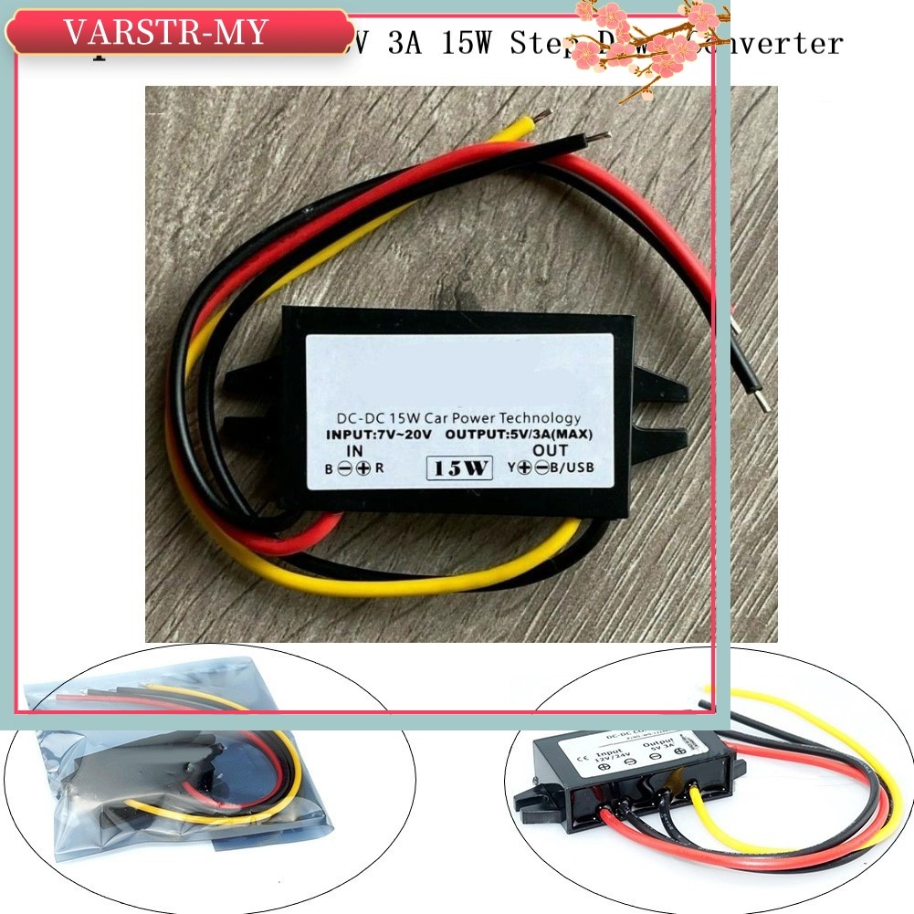 <VARSTR>DC/DC Step Down Converter Regulator 12V/24V ถึง 5V 3A 15W Step Down Power Supply
