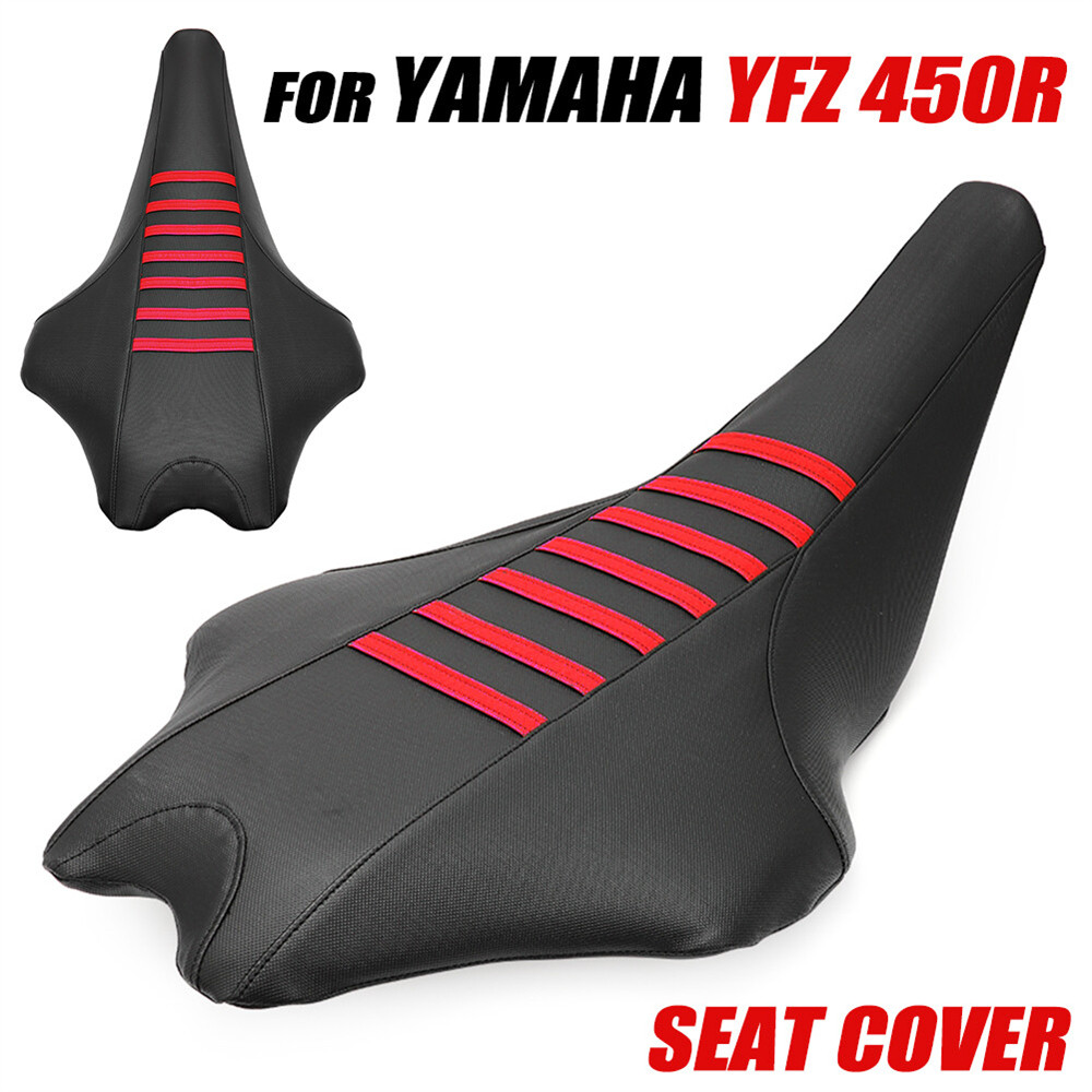 1x สําหรับ Yamaha YFZ450R 2009-2021 450RSE REL ซี่โครงสีแดง Gripper ฝาครอบที่นั่ง Anti-Slip