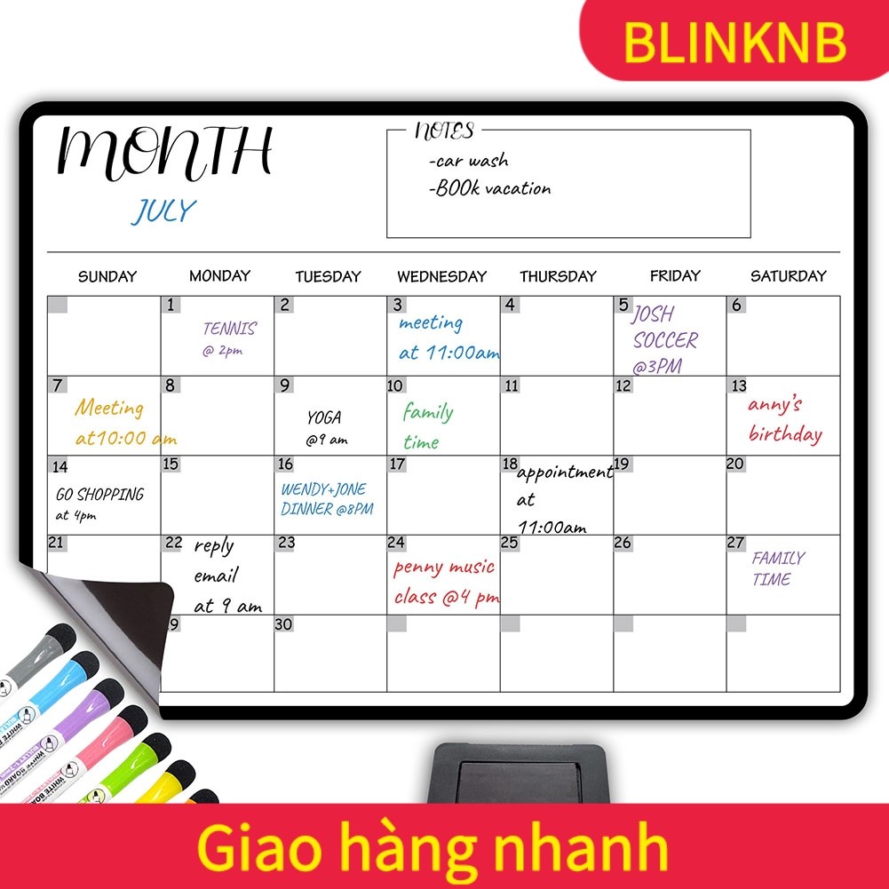 [BLINKNB]A3 Erasable Month Planner ปฏิทินแม่เหล็กตู้เย็นแม่เหล็กกระดานข้อความ