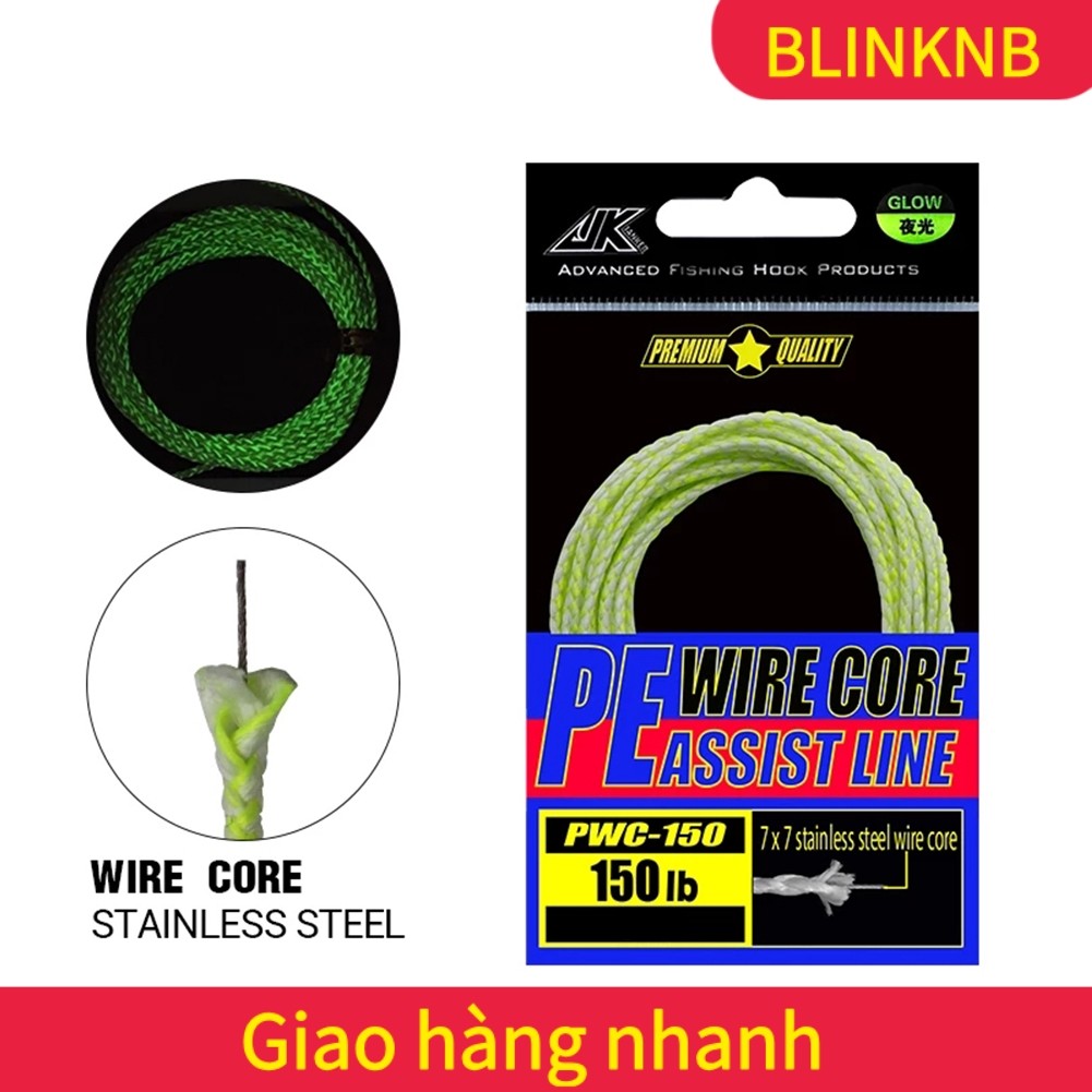 [BLINKNB]60/90/120/150LB Luminous Fishing Assist Line PE Braided Hollow Core Binding Rope