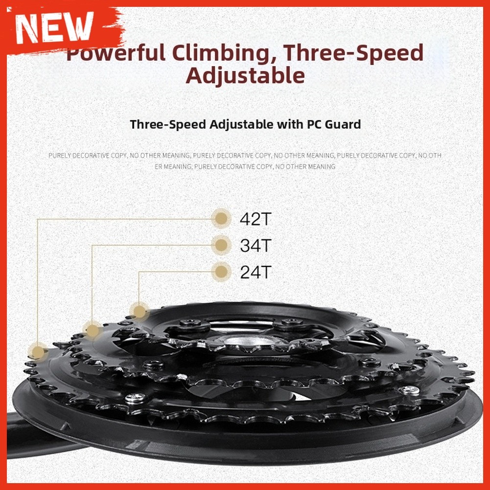 ใหม่24T 34T 42T จักรยานเสือภูเขา Crankset เหล็กคาร์บอนสูง Triple Chainring พร้อม PC