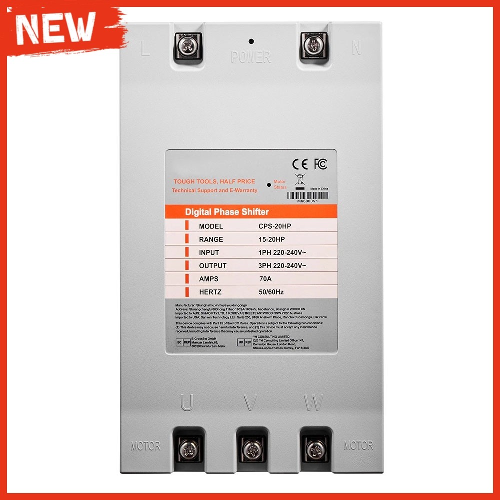 ใหม่3 Phase Converter 20HP 70A 220V Single to 3 Phase 220V-240V Input/Output