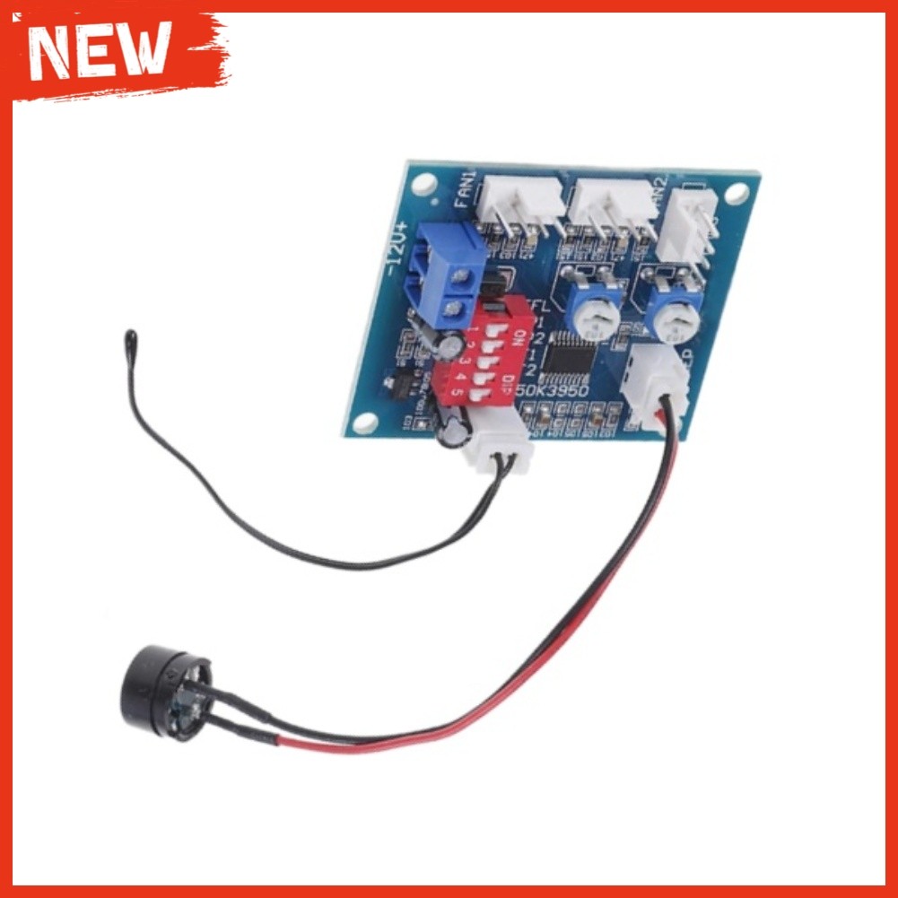 ใหม่DC 12V 3 ช่องสําหรับ PWM PC สําหรับพัดลม CPU อุณหภูมิ Controller Alarm Probe